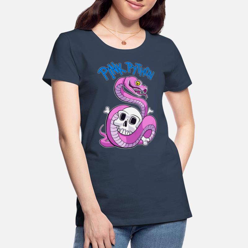 Pink Python (Blue) Frauen Premium Bio T-Shirt