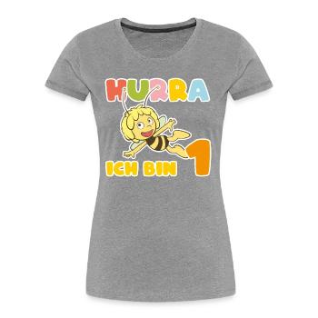 Biene Maja Erste Geburtstag Ich bin 1 - Frauen Premium Bio T-Shirt - Navy - Vorne - Mia (176cm)