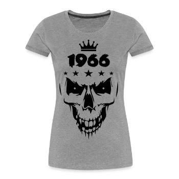 1966 Totenkopf - Frauen Premium Bio T-Shirt - Navy - Vorne - Mia (176cm)