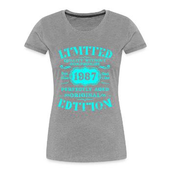 Birthday 1987 Limited Edition Gift Used Cool - Women's Premium Organic T-Shirt - navy - Front - Mia (176cm)