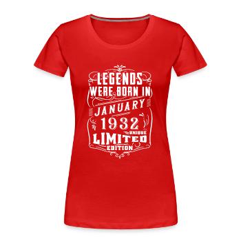 Birthday January 1932 Year Limited Edition - Women's Premium Organic T-Shirt - navy - Front - Mia (176cm)