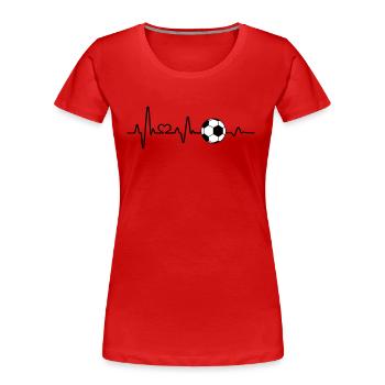 Fußball Fan Herzschlag Love Fußballer EKG lustig - Frauen Premium Bio T-Shirt - Navy - Vorne - Mia (176cm)