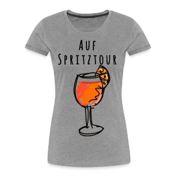 Illustration,Glass, Cocktail,Spritz,Joyride - Women's Premium Organic T-Shirt - navy - Front - Mia (176cm)