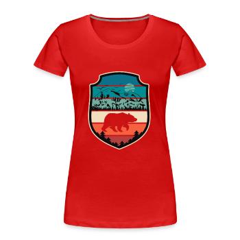 Bear Mountains Camping Mountain Hiking Nature Hiking - Women's Premium Organic T-Shirt - navy - Front - Mia (176cm)