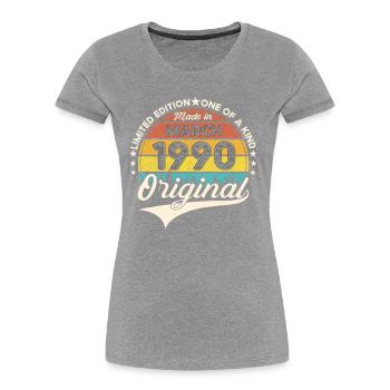 33rd birthday man Original March born 1990 - Women's Premium Organic T-Shirt -  - Front - Mia (176cm)