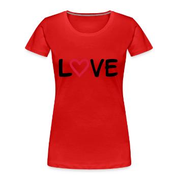 Love - T-shirt bio Premium Femme - bleu marine - Devant - Mia (176cm)