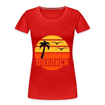 Menorca (Sonne, Palme, Vögel) - Frauen Premium Bio T-Shirt - Navy - Vorne - Mia (176cm)