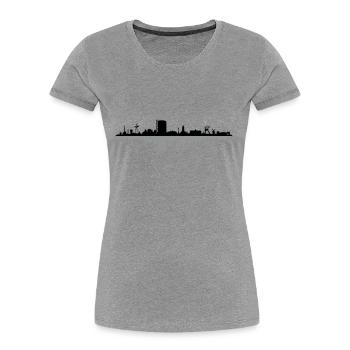 Skyline - Oberhausen - Frauen Premium Bio T-Shirt - Navy - Vorne - Mia (176cm)