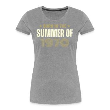 Millésime 1970 Cadeau D'anniversaire 1970 Vintage - T-shirt bio Premium Femme - bleu marine - Devant - Mia (176cm)