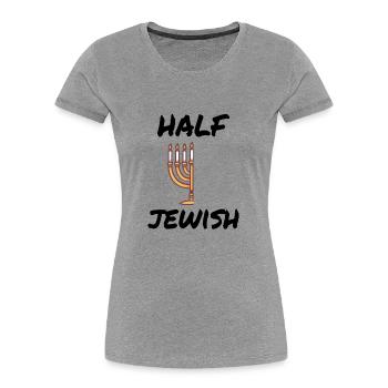 HEBREW / ISRAELITE / JEW: Half Jewish - Women's Premium Organic T-Shirt - navy - Front - Mia (176cm)