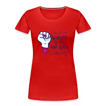 Féminisme Empowerment Pro-choix Pro Avortement - T-shirt bio Premium Femme - bleu marine - Devant - Mia (176cm)