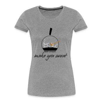 I wanna make you sweat - Frauen Premium Bio T-Shirt - Navy - Vorne - Mia (176cm)