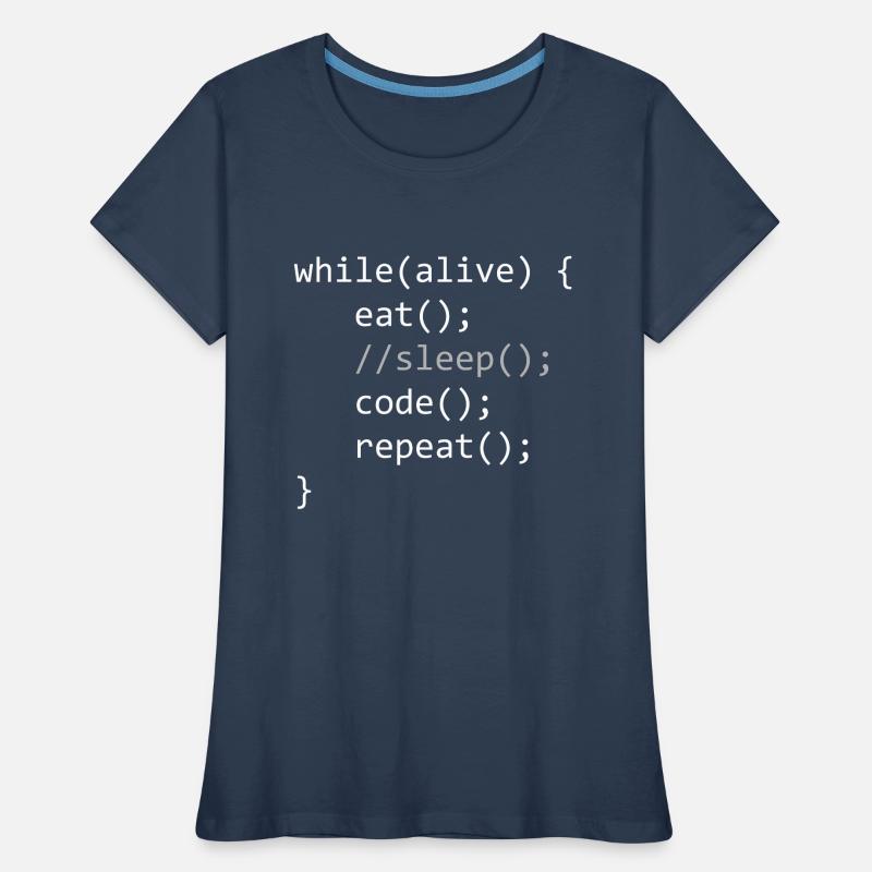Code While Alive Frauen Premium Bio T-Shirt