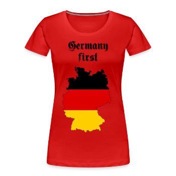 Allemagne - T-shirt bio Premium Femme - bleu marine - Devant - Mia (176cm)