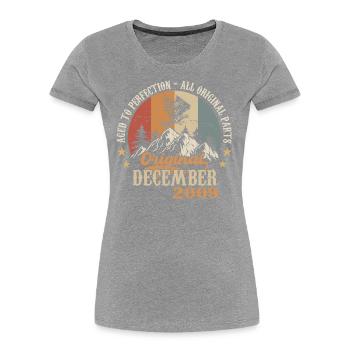 Décembre 2009 Jubilé 2009 Légendes Décembre - T-shirt bio Premium Femme - bleu marine - Devant - Mia (176cm)