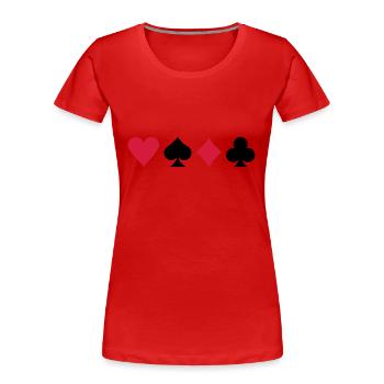 Poker - Frauen Premium Bio T-Shirt - Navy - Vorne - Mia (176cm)