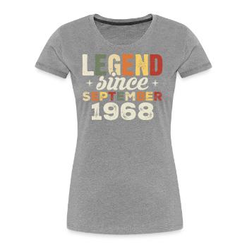 Legendary since September 1968 Birthday September - Women's Premium Organic T-Shirt - navy - Front - Mia (176cm)