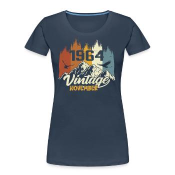 61st birthday - legendary since November 1964 - Women's Premium Organic T-Shirt - navy - Front - Mia (176cm)