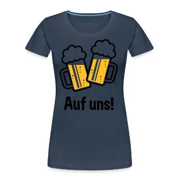 XEinHochAufUns (2) - Frauen Premium Bio T-Shirt - Navy - Vorne - Mia (176cm)