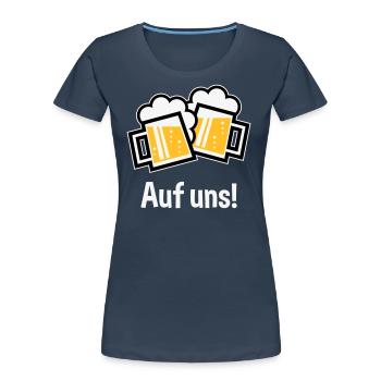 XAufuns! – 2 Bayrische Originale (3) - Frauen Premium Bio T-Shirt - Navy - Vorne - Mia (176cm)