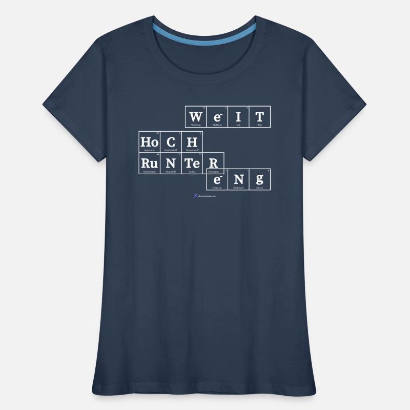 hoch weit - runter eng (dunkle Stoffe) Frauen Premium Bio T-Shirt
