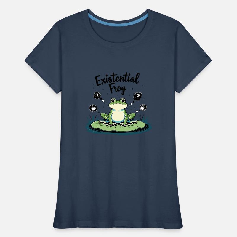 Existential Frog – Funny Brooding Motif Women's Premium Organic T-Shirt