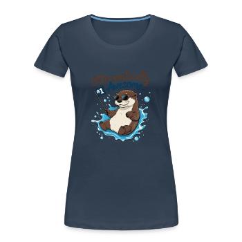 Ottermäßig cool – Lustiger Otter - Frauen Premium Bio T-Shirt - Navy - Vorne - Mia (176cm)