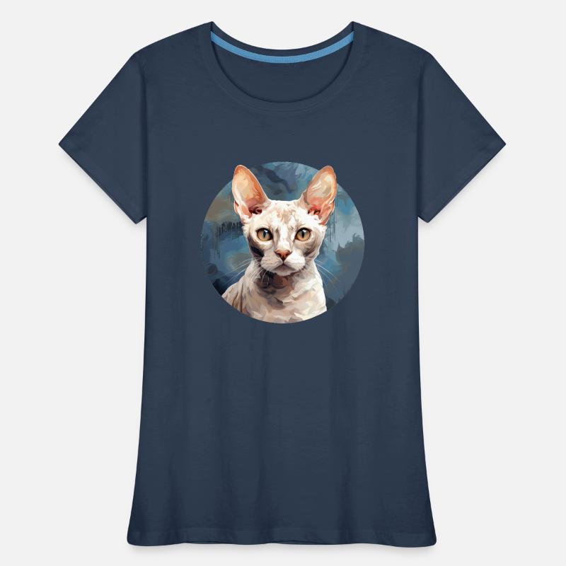Devon Rex Chat T-shirt bio Premium Femme
