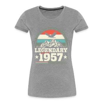Legendary 1957 Vintage born Birthday Gift - Women's Premium Organic T-Shirt - navy - Front - Mia (176cm)