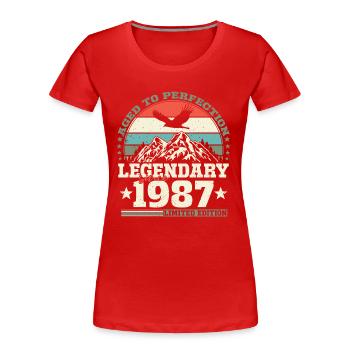 Legendary 1987 Vintage born Birthday Gift - Women's Premium Organic T-Shirt - navy - Front - Mia (176cm)