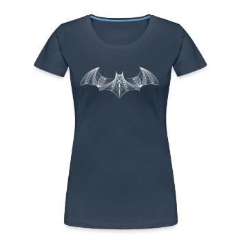 Batman Logo Drawing weiß - Frauen Premium Bio T-Shirt - Navy - Vorne - Mia (176cm)
