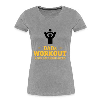 Papas workout mit Kind auf Schultern Geschenk - Frauen Premium Bio T-Shirt - Navy - Vorne - Mia (176cm)