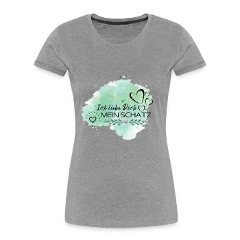 Ich liebe Dich - Frauen Premium Bio T-Shirt - Navy - Vorne - Mia (176cm)