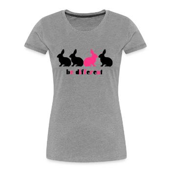 Être différents lapin Bunny 2C unique unique. - T-shirt bio Premium Femme - bleu marine - Devant - Mia (176cm)
