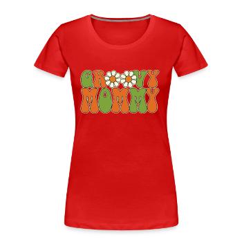 Retro Groovy Mommy Matching Family Baby Shower - T-shirt bio Premium Femme - bleu marine - Devant - Mia (176cm)