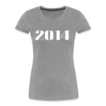 2014 - Geschenk geboren im Jahr 2014 - Frauen Premium Bio T-Shirt - Navy - Vorne - Mia (176cm)