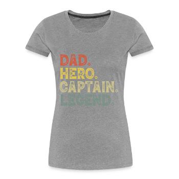 Papa capitaine bateau - T-shirt bio Premium Femme - bleu marine - Devant - Mia (176cm)