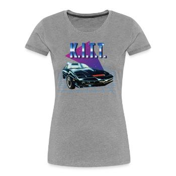 Knight Rider KITT Puple Background - Women's Premium Organic T-Shirt - navy - Front - Mia (176cm)