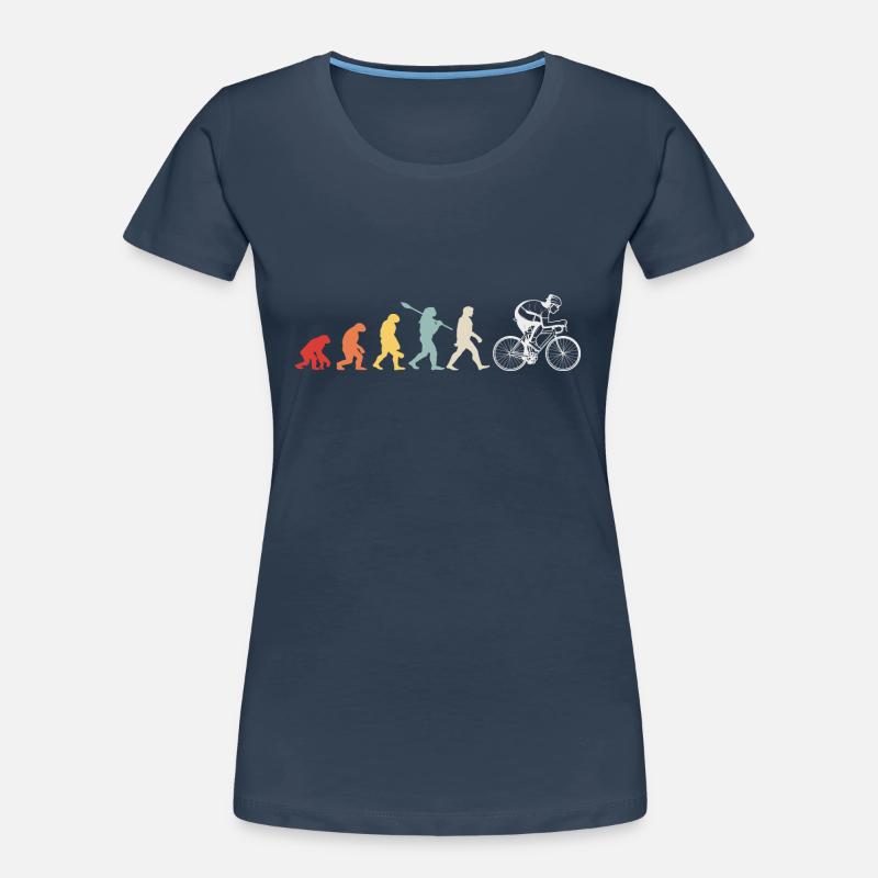 Evolution du cyclisme - T-shirt bio Premium Femme - bleu marine