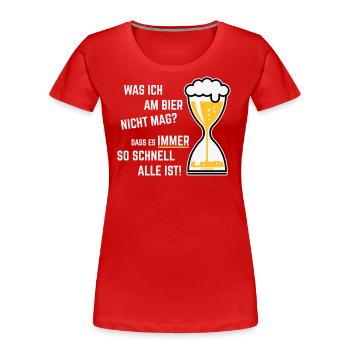 Was Ich Am Bier Nicht Mag? (Sanduhr Bieruhr / 3C) - Frauen Premium Bio T-Shirt - Navy - Vorne - Mia (176cm)
