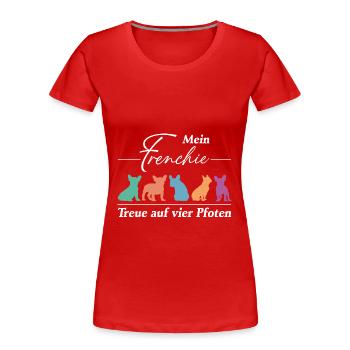 Frenchie Französische Bulldogge Treue auf Pfoten - Frauen Premium Bio T-Shirt - Navy - Vorne - Mia (176cm)