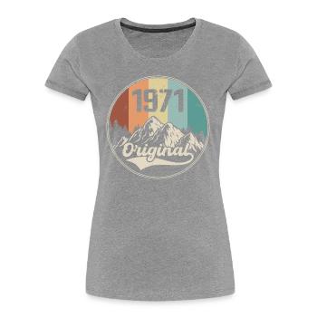 Original 1971 Cadeau D'anniversaire - 1971 - T-shirt bio Premium Femme - bleu marine - Devant - Mia (176cm)