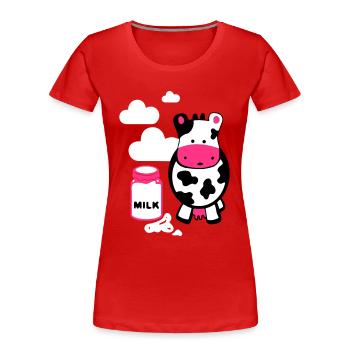 kuh milk - T-shirt bio Premium Femme - bleu marine - Devant - Mia (176cm)