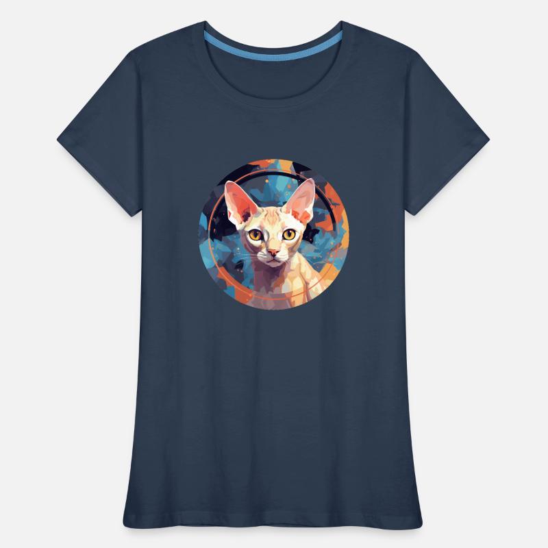 Devon Rex Chat T-shirt bio Premium Femme