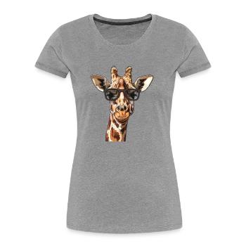Giraffe Lustig Sommer - Frauen Premium Bio T-Shirt -  - Vorne - Mia (176cm)