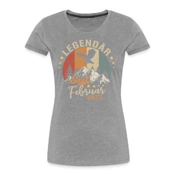 Legendary since February 1937 Birthday 1937 - Women's Premium Organic T-Shirt - navy - Front - Mia (176cm)