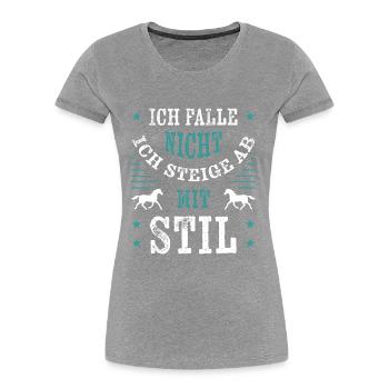 Ich falle nicht - Reiter Reiterin - Frauen Premium Bio T-Shirt - Navy - Vorne - Mia (176cm)
