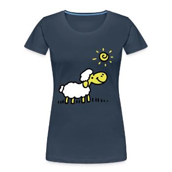 Sheep Sun 3 - Women's Premium Organic T-Shirt - navy - Front - Mia (176cm)