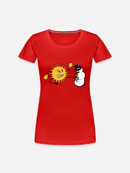 sun kicks snowman - Women's Premium Organic T-Shirt - navy