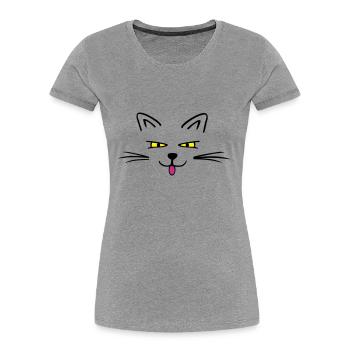 Funny cat - T-shirt bio Premium Femme - bleu marine - Devant - Mia (176cm)
